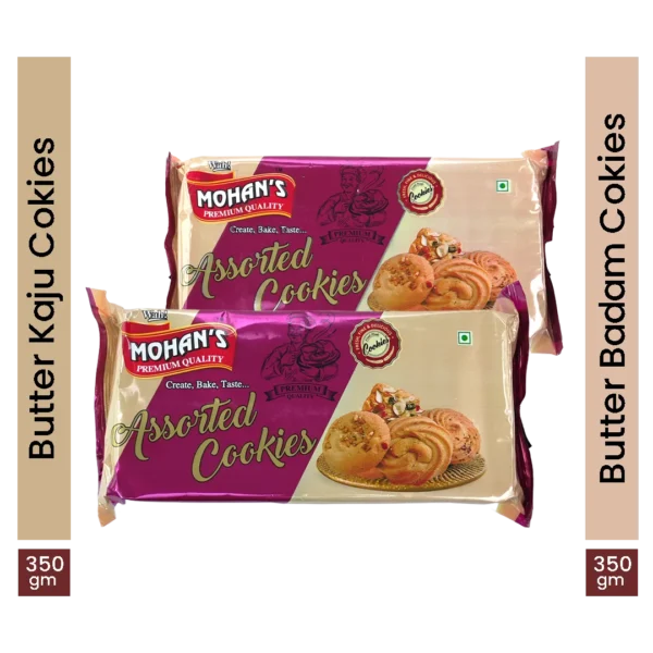 Butter Kaju + Butter Badam Cookie (Pack of 2) 350gm Each