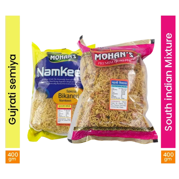 Gujarati Semiya + Madrashi Mixture (Pack of 2) 400gm Each