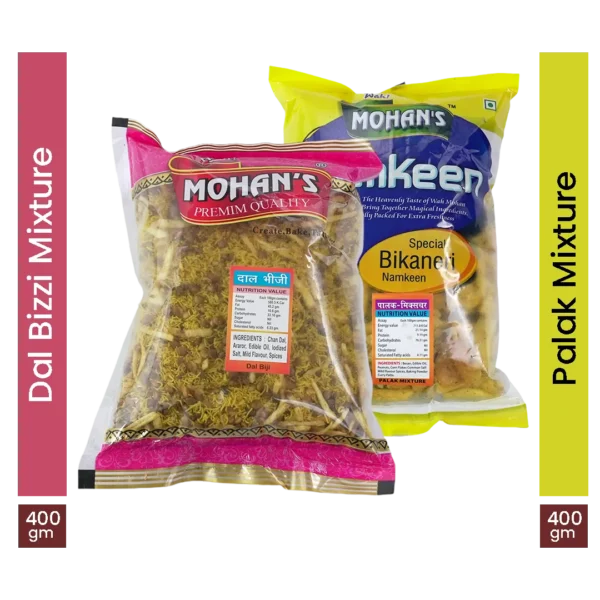 Palak Mixture + Dal Bizzi Mixture (Pack of 2) 400gm Each